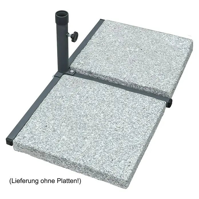 Schneider Plattenständer - Für Rohrdurchmesser: 3 cm - 4 cm, Stahl - Ein stabiler Sonnenschirmständer aus Metall mit zwei Granitplatten für sicheren Halt. Ideal für Garten, Terrasse und Balkon.