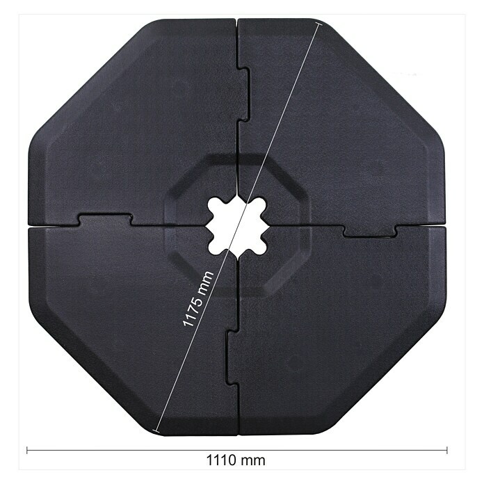 Schneider Beschwerplatte für Ampelschirme (L x B x H: 111 x 111 x 12 cm, Grau, Kunststoff, 4 -tlg.) | BAUHAUS