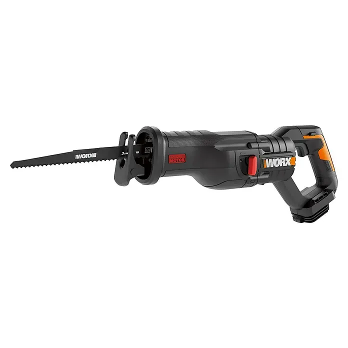 Worx PowerShare 20V Akku-Säbelsäge WX516.9 - 20 V, Ohne Akku, Hublänge: 29 mm - Akkubetriebene WORX-Säbelsäge mit schwarzer Klinge für effizientes Schneiden. Ideal für Holzbearbeitung und Heimwerkerprojekte.