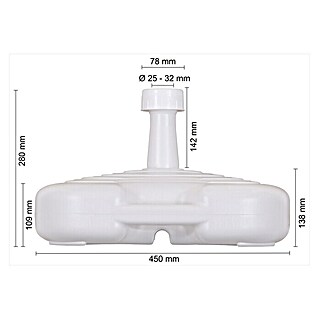 Schneider Schirmständer (45 x 45 cm, Weiß)