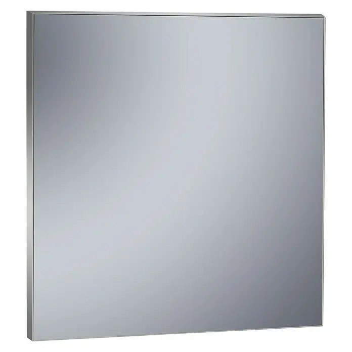 Camargue Espejo de pared Agneta - 80 x 80 cm, Plateado - Un elegante espejo cuadrado con un marco plateado. Ideal para baños o pasillos, agregando un toque de elegancia y amplitud a cualquier espacio.
