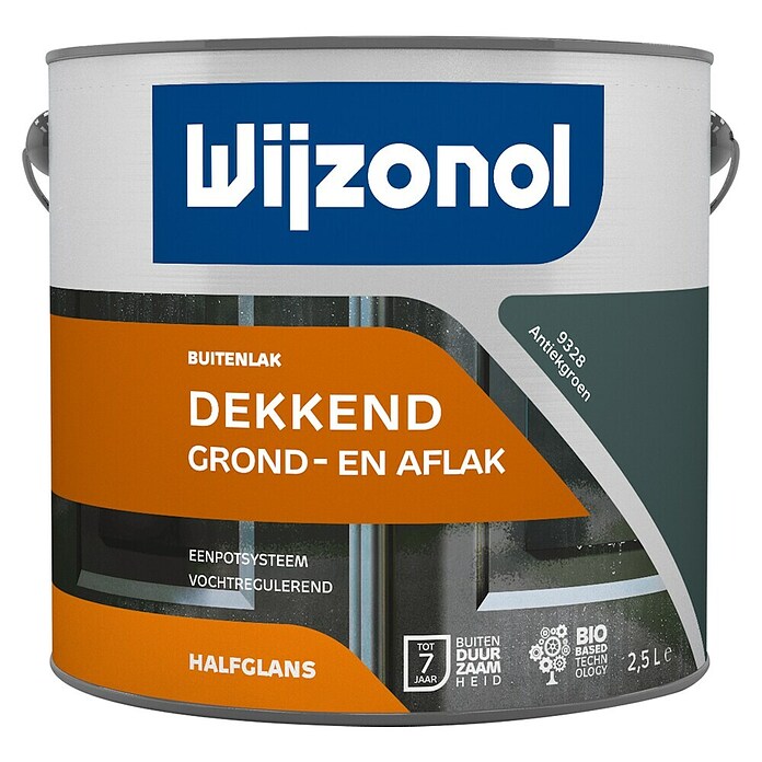 Wijzonol Kleurlak Dekkend Halfglans 9328 Antiekgroen (Antiekgroen, Zijdeglans, 2,5 l) | BAUHAUS