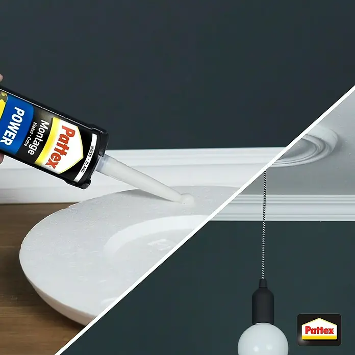 Pattex Montagekleber Power - 370 g, Kartusche - Pattex Montage Kleber Power: Der Kleber für schnelle und starke Verbindungen im Innenbereich, ideal für Montagen.