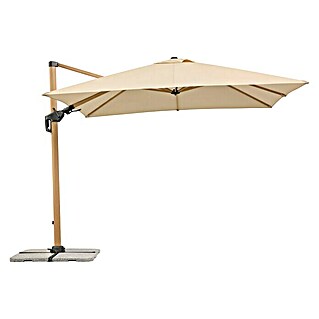 Schneider Classic Ampelschirm Rhodos Twist Woody (Natur, Bespannungsmaß (L x B): 300 x 300 cm)