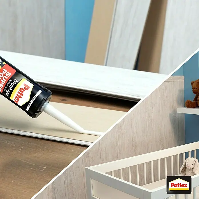 Pattex Montagekleber Super Power - 370 g, Kartusche - Das Bild zeigt Pattex Montage Super Kleber, ein hochwertiges Produkt für zuverlässige und dauerhafte Verbindungen im Innenbereich.