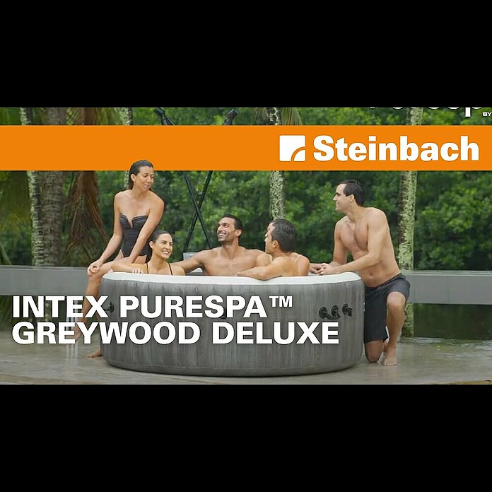Intex Pure Spa Mobil-Whirlpool Greywood Deluxe (Ø x H: 216 x 71 cm, Grau/Weiß, 1.098 l) | BAUHAUS