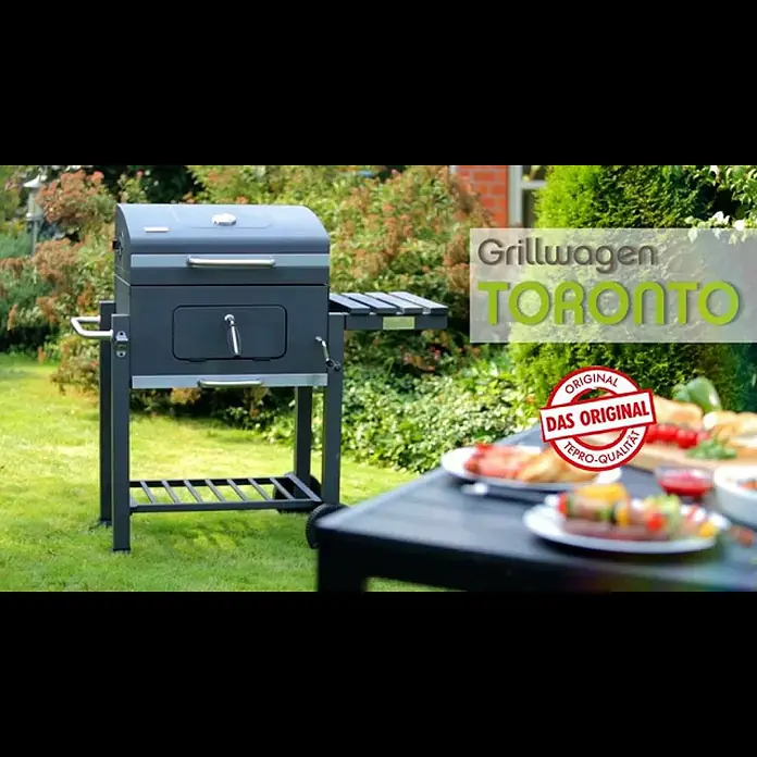 Tepro Holzkohlegrill Toronto Basic - Grillfläche (B x T): 52 x 36 cm, Anthrazit, Edelstahl - tepro Toronto - Das Original