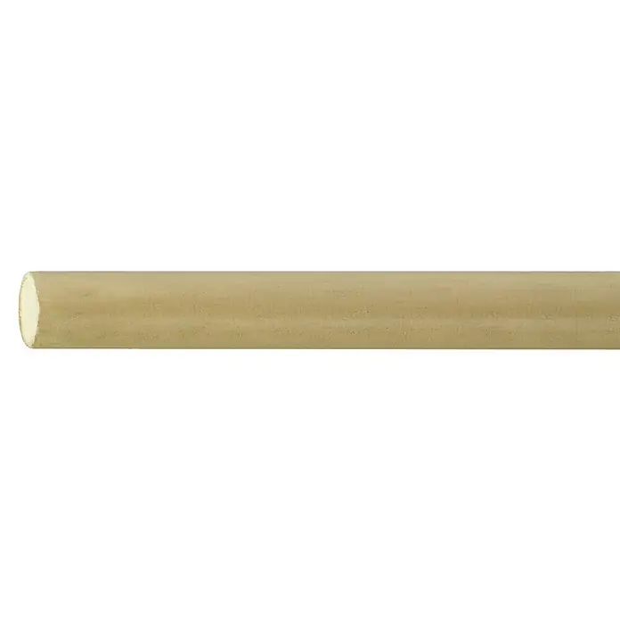 Gardinenstange Stab - Buche, Länge: 200 cm, Durchmesser: 28 mm, Kürzbar - Nahaufnahme eines langen, zylindrischen Holzstücks mit einer glatten, hellbraunen Oberfläche und abgerundeten Kanten.