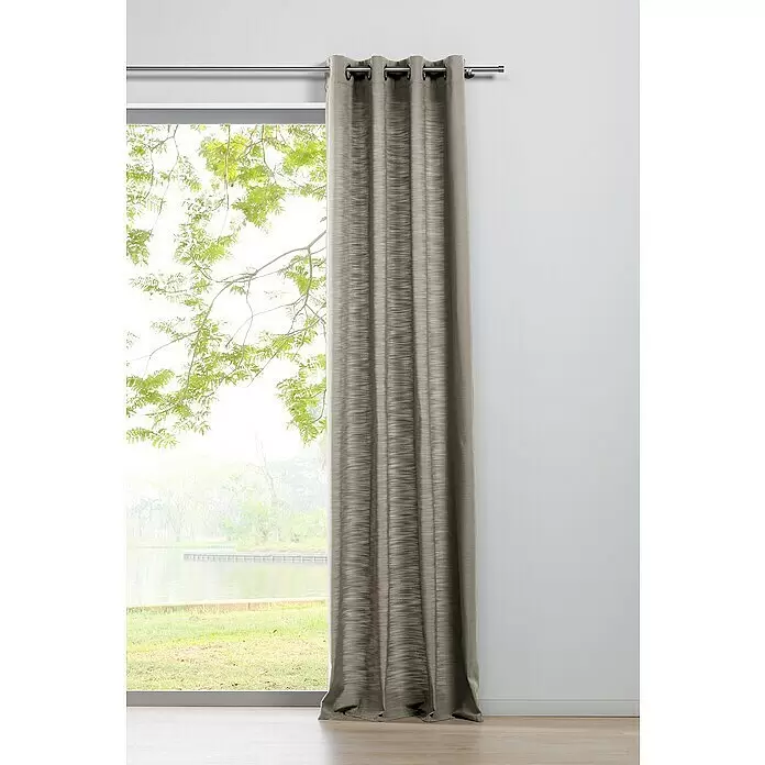 Ösenschal Leinen-Look - B x H: 135 x 300 cm, 100 % Polyester, Cappucino - Stimmungsaufnahme