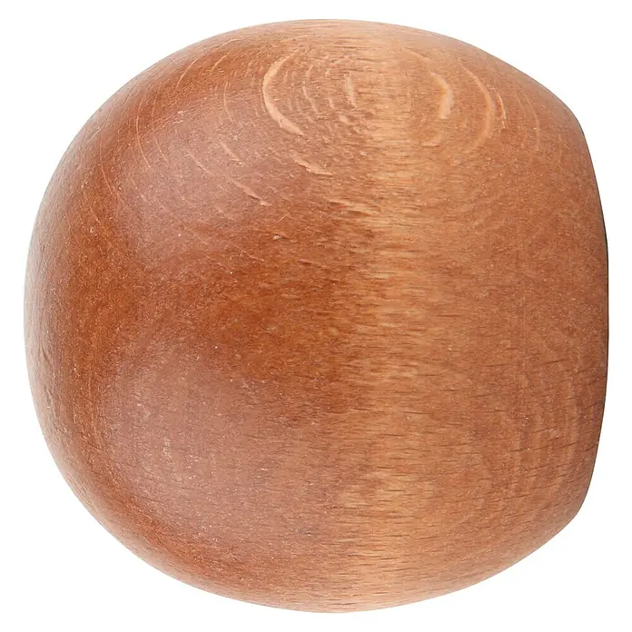 Endstück Ball - Kirschbaum, Durchmesser: 2,8 cm - Nahaufnahme einer hölzernen Kugel mit Maserung.