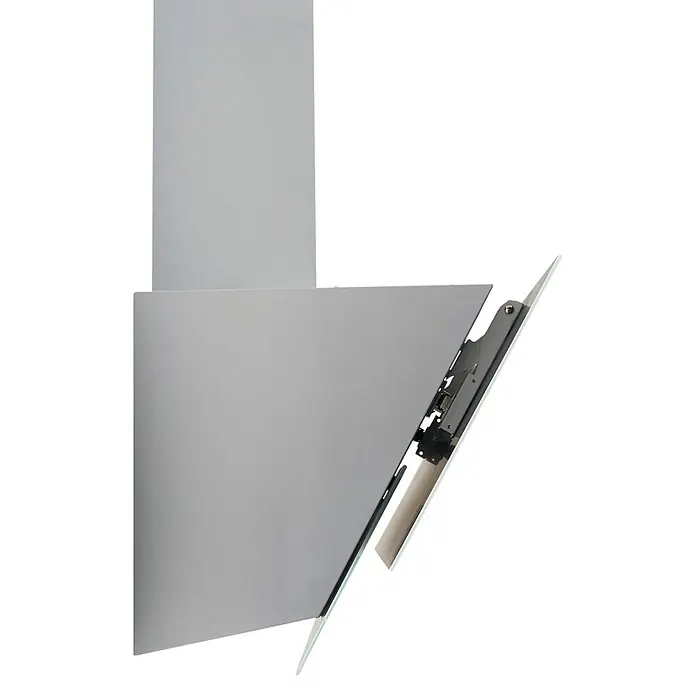 Respekta Schräghaube Nika - Breite: 59,5 cm, Max. Gebläseleistung Abluftbetrieb: 616,4 m³/h, Weiß - Hier ist ein Dunstabzugshaube in schlichtem Grau, ideal für eine moderne Küche, die Funktionalität und Ästhetik vereint.