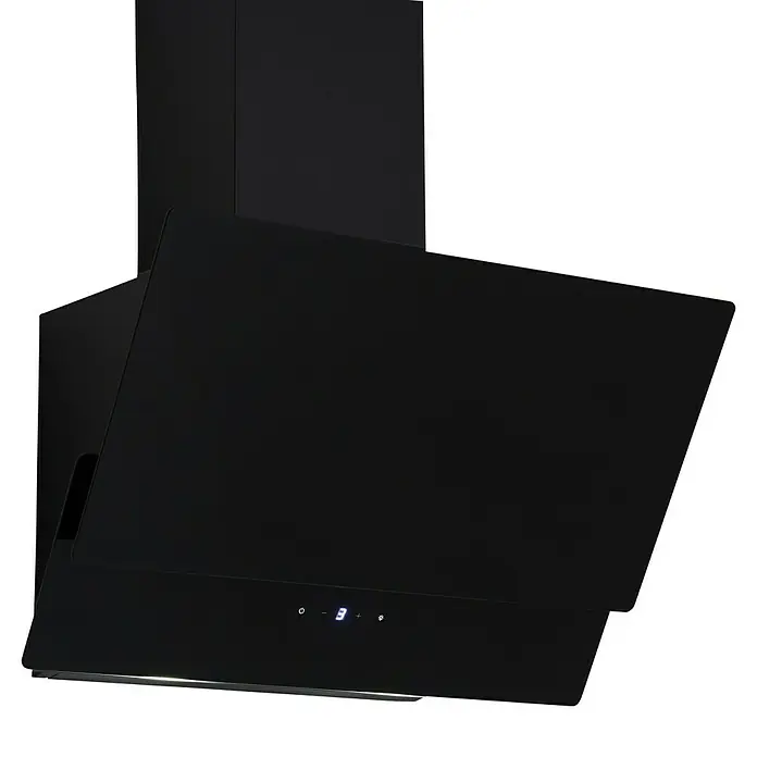 Respekta Schräghaube Nika - Breite: 59,5 cm, Max. Gebläseleistung Abluftbetrieb: 567,9 m³/h, Schwarz - Schwarze Dunstabzugshaube mit eleganter Optik. Dieses Gerät sorgt für saubere Luft beim Kochen. Ideal für jede moderne Küche.