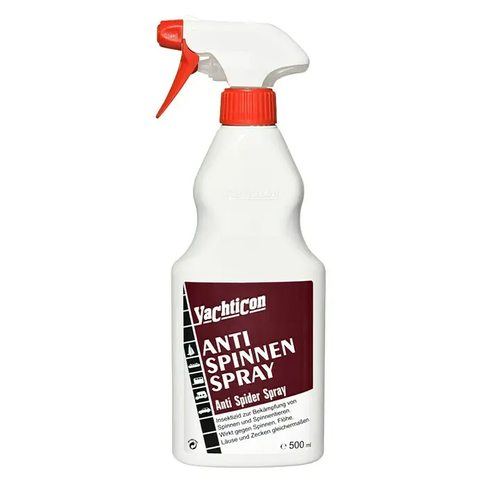 Yachticon Anti-Spinnen-Spray - Flüssig, 500 ml - Das Bild zeigt eine Sprühflasche Yachticon Anti Spinnen Spray, ein Insektizid zur Spinnenbekämpfung mit 500 ml Inhalt.