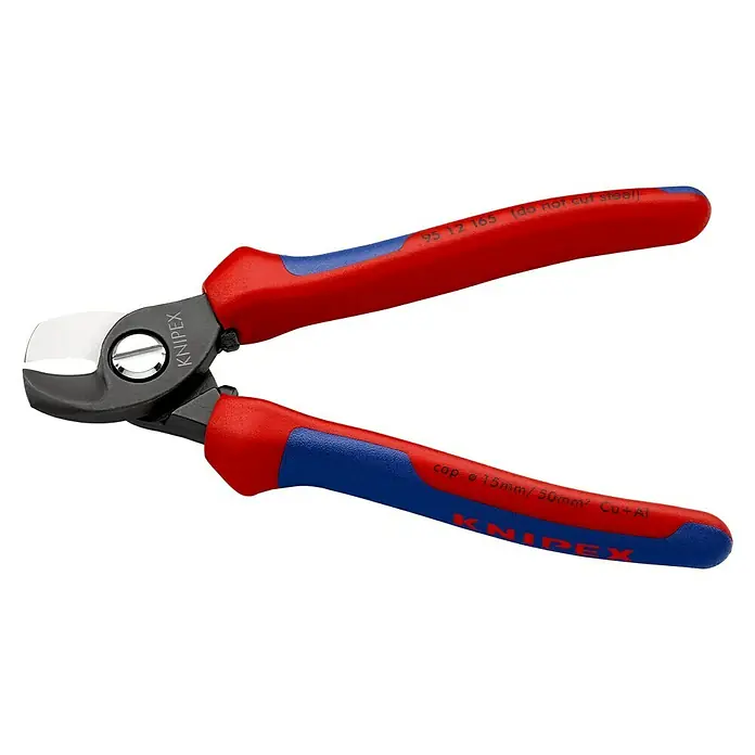 Knipex Kabelschere - Länge: 18 cm - Knipex Kabelschneider: Zum präzisen Schneiden von Kabeln bis 15mm Durchmesser oder 50mm² Querschnitt für Kupfer- und Aluminiumkabel.