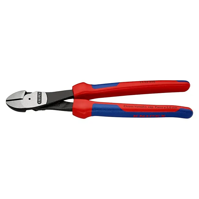 Knipex Seitenschneider - Länge: 25 cm, Härte Schneide: 64 HRC - Knipex Bolzenschneider 74 02 250: Präzisionswerkzeug zum Schneiden von harten Drähten und Bolzen. Robuste Bauweise für professionelle Anwendungen.