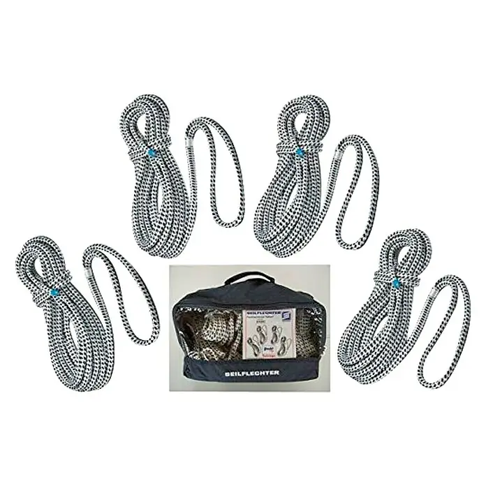 Seilflechter Cabo de amarre - Ø x L: 12 mm x 12 m, Poliéster, Negro/blanco - Cuerdas de escalada Seilflechter: Juego de cuatro cuerdas dinámicas y una práctica bolsa de transporte para escalada y alpinismo seguros.