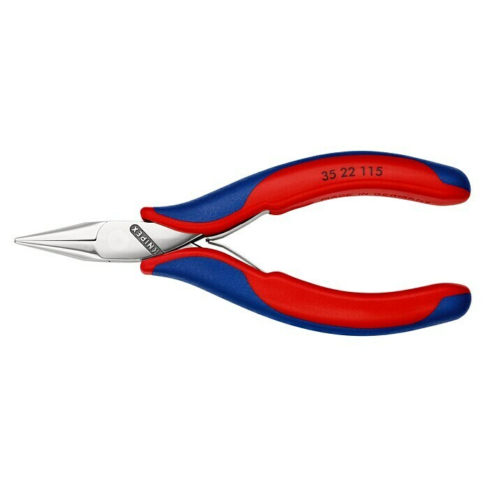 Knipex TelefonzangeLänge: 115 mm, Backenform: Flach-rund, Material Griff: Mehrkomponenten-Hülle Left Side View