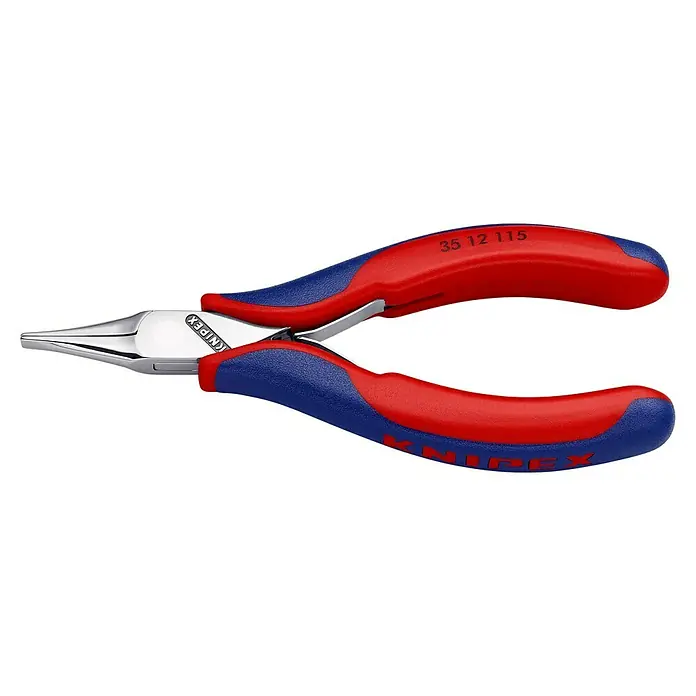 Knipex Flachrundzange - Länge: 11,5 cm, Backenform: Flach - Knipex 35 12 115 Flachrundzange mit Mehrkomponenten-Griff für präzise Greifarbeiten in schwer zugänglichen Bereichen.
