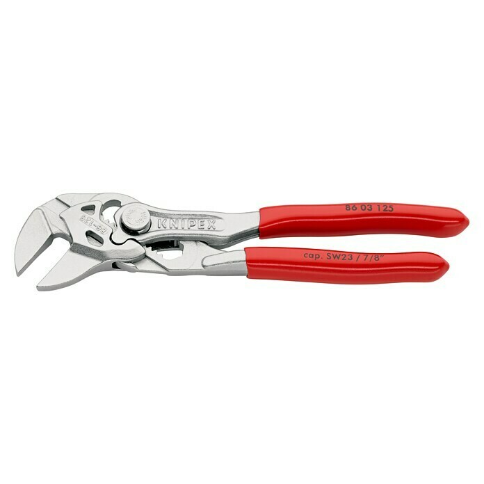 Knipex ZangenschlüsselLänge: 125 mm, Greifkapazität Muttern: 23 mm, Material Griff: Kunststoff überzogen Left Side View