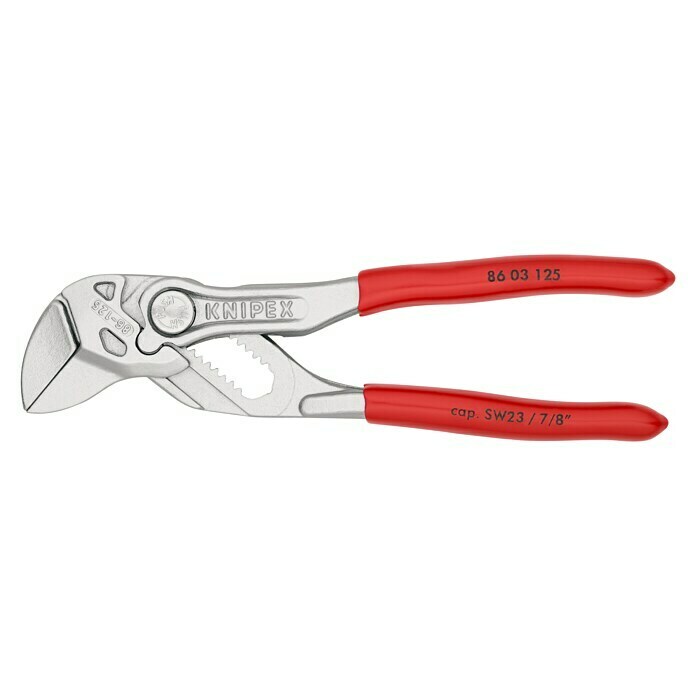 Knipex ZangenschlüsselLänge: 125 mm, Greifkapazität Muttern: 23 mm, Material Griff: Kunststoff überzogen Left Side View