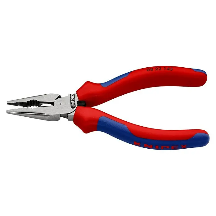 Knipex Kombizange - Länge: 14,5 cm - Die Knipex 08 22 145 Spitzzange mit Mehrkomponenten-Griff für sicheren Halt. Ideal zum Greifen, Biegen und Schneiden, ein Werkzeug für Profis.