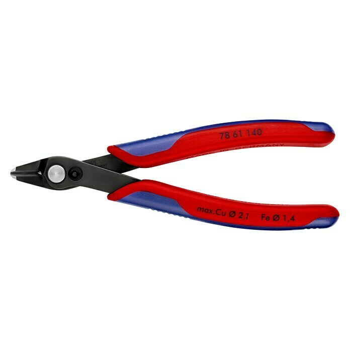 Knipex SeitenschneiderLänge: 140 mm, Material Griff: Mehrkomponenten-Hülle, Ausführung Kopf: Brüniert Left Side View