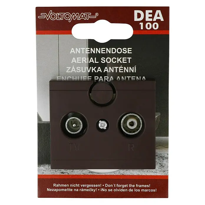 Voltomat DEA 100 Antennendose - Braun, Kunststoff, Unterputzmontage - VoltomAT DEA 100 Antennendose/Antennensteckdose zur Verbindung von TV- und Radiogeräten mit der Antennenanlage.