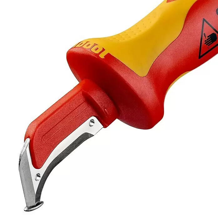 Knipex Kabelabmantelungsmesser - Klingenlänge: 38 mm, Gleitschuh - Detailaufnahme