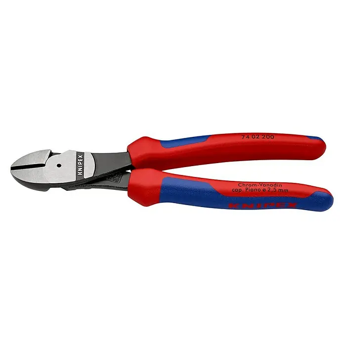 Knipex Seitenschneider - Länge: 20 cm, Poliert - Knipex Seitenschneider mit blau-roten Griffen. Hochwertiges Werkzeug zum Schneiden verschiedener Materialien, inklusive Chrom-Vanadin Stahldraht.