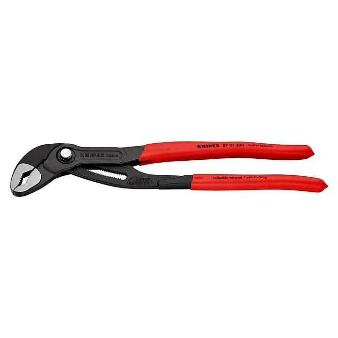 Knipex Wasserpumpenzange Cobra - Länge: 300 mm - Die Knipex Cobra Wasserpumpenzange ist ein hochwertiges Werkzeug für vielfältige Anwendungen, selbstklemmend und Made in Germany.