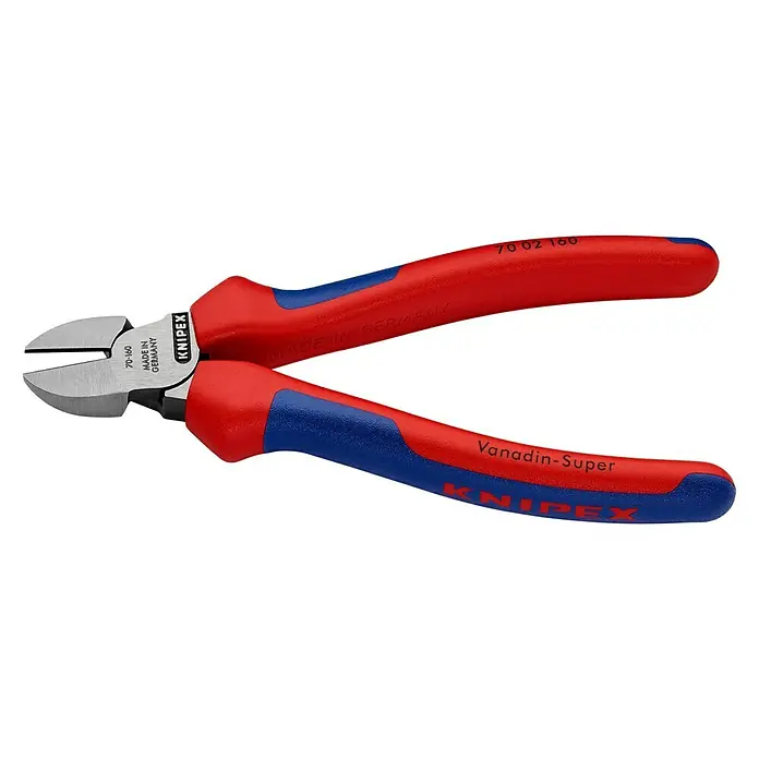 Knipex Seitenschneider - Länge: 16 cm, Härte Schneide: 62 HRC - Knipex 70 02 160 Seitenschneider, hergestellt in Deutschland. Präzises Werkzeug für vielfältige Schneidarbeiten mit ergonomischem Griffdesign.