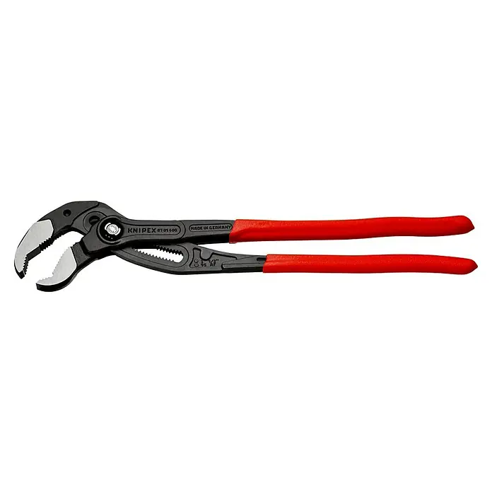 Knipex Wasserpumpenzange Cobra XL - Max. Backenöffnung: 95 mm, Länge: 445 mm, Rot - Knipex Rohrzange mit gezahnten Greifflächen und roten Griffen, ein hochwertiges Werkzeug für den professionellen Einsatz.