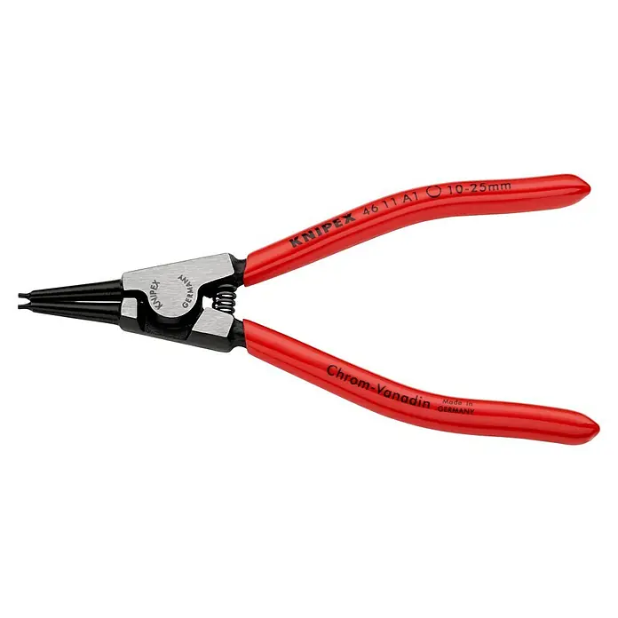 Knipex Zangen-Set - Länge: 14 cm, Passend für: Sicherungsringe auf Wellen Ø 10 – 25 mm - Knipex 46 11 A1 Sprengringzange für Innenringe in Bohrungen 10-25 mm, ideal für präzise Montagearbeiten im Werkstattbereich.