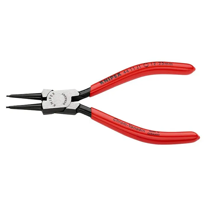 Knipex Sicherungsringzange - Länge: 14 cm, Passend für: Sicherungsringe in Bohrungen Ø 8 - 140 mm - KNIPEX 44 11 J1 Innen-Sprengringzange für Bohrungen, 12-25 mm, Chrom-Vanadin Elektro-Stahl, geschmiedet, ölgehärtet für präzise Arbeiten.