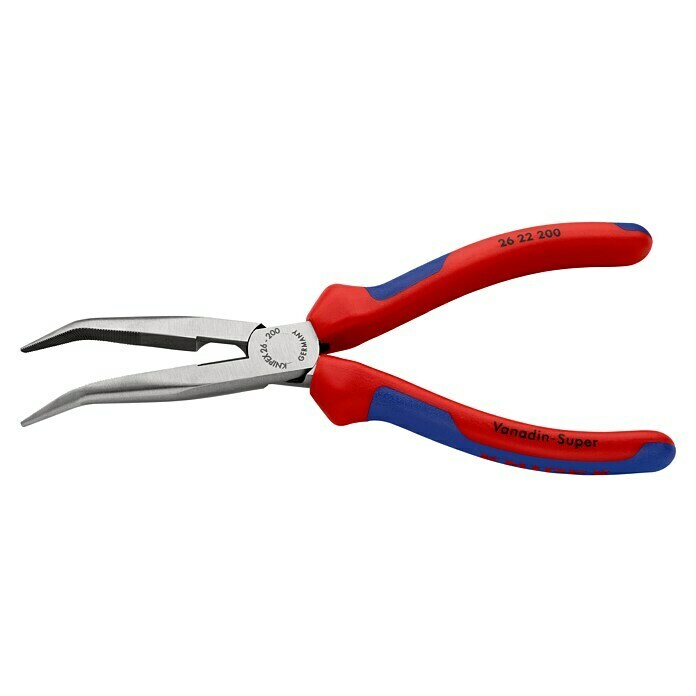 Knipex FlachrundzangeUm 40° gewinkelt, Länge: 200 mm, Poliert Left Side View