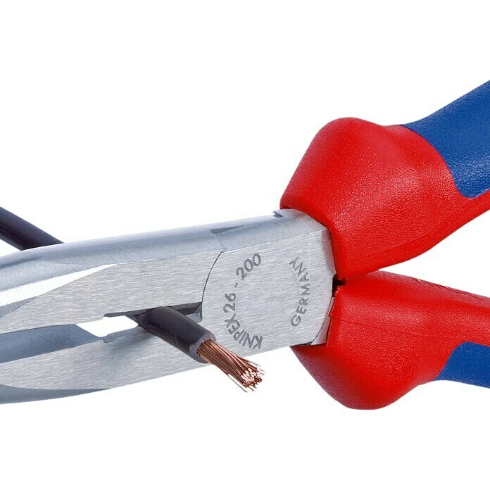Knipex Flachrundzange (Länge: 200 mm, Flach-rund, Mit Schneide, Mehrkomponenten-Hülle)