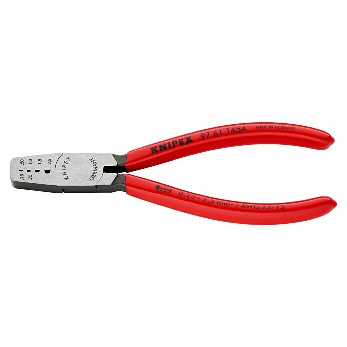 Knipex Crimpzange für AderendhülsenLänge: 145 mm, Material Griff: Kunststoff überzogen Left Side View