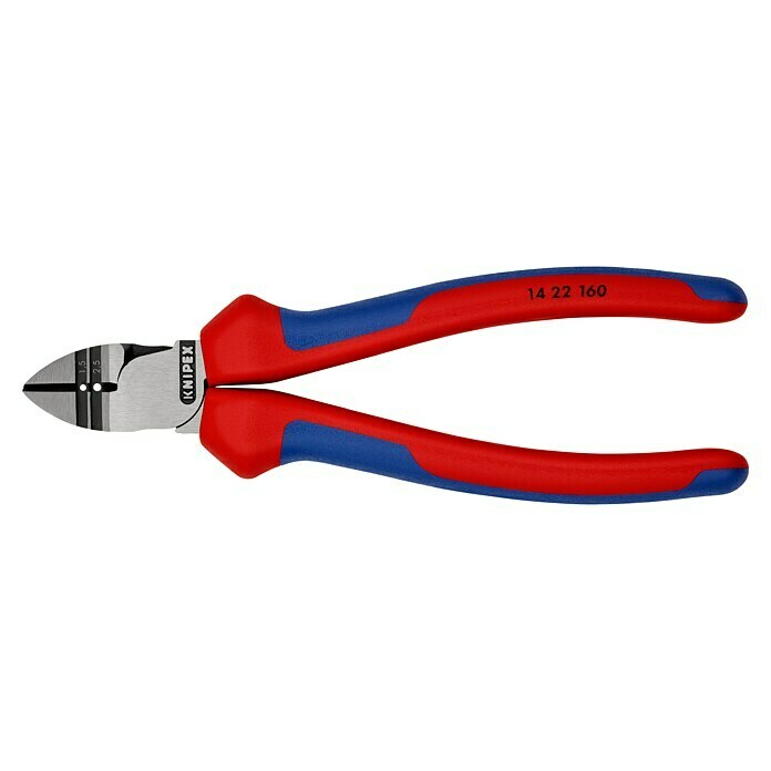 Knipex Abisolier-SeitenschneiderLänge: 160 mm, Material Griff: Mehrkomponenten-Hülle Left Side View