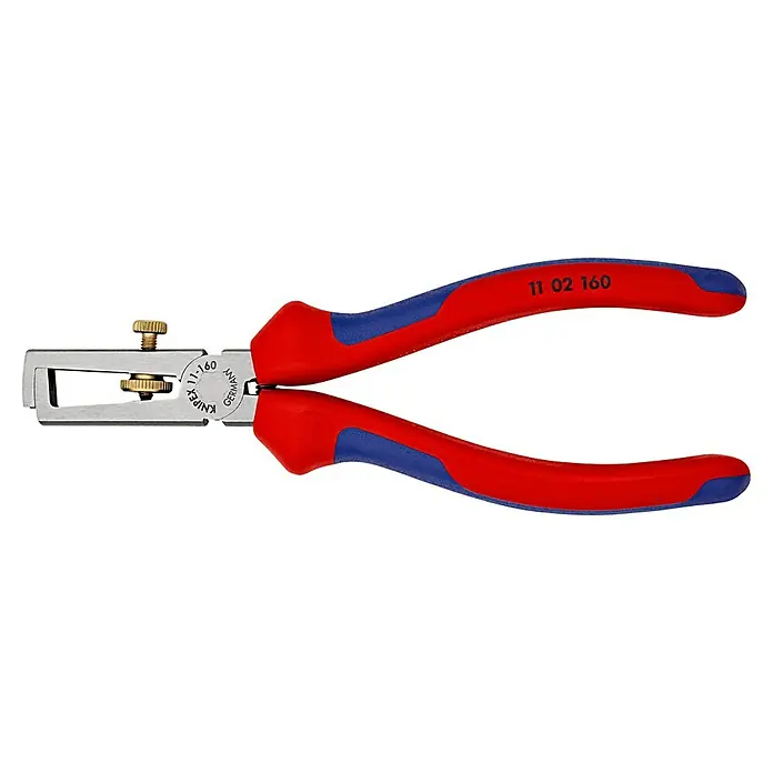 Knipex Abisolierzange - Länge: 16 cm, Phosphatiert - Knipex Abisolierzange 11 02 160. Präzises Werkzeug zum Abisolieren von Drähten mit verstellbarem Anschlag für genaue Ergebnisse.