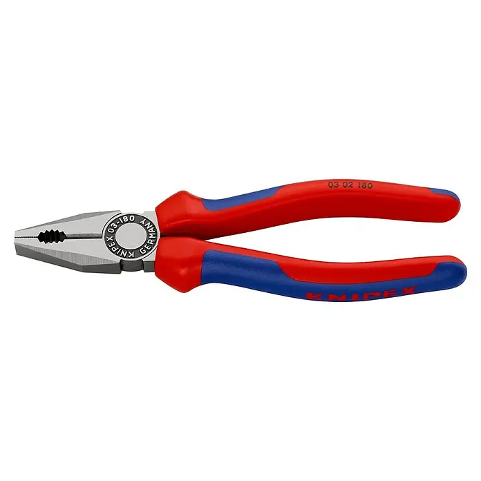 Knipex Kombizange - Länge: 18 cm, Gehärtete Schneiden, Poliert - Kombinationszange von Knipex mit zweifarbigen Mehrkomponenten-Griffhüllen, zum Greifen, Biegen, Schneiden und für viele andere Aufgaben.