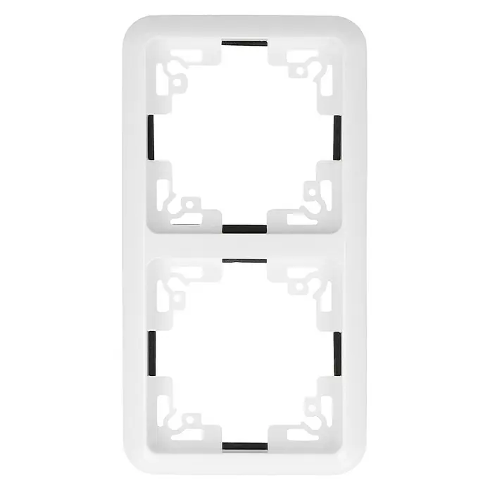 Voltomat BETA Abdeckrahmen IP44 - Ultraweiß, 2-fach, Kunststoff - Weißer Doppelrahmen für Lichtschalter und Steckdosen, modernes Design für die Wandmontage.\n