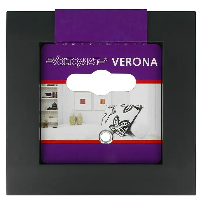 Abdeckrahmen - Anthrazit, 1-fach, Kunststoff - VOLTOMAT® VERONA präsentiert ein stilvolles Design für Ihr Zuhause, ideal für dekorative Akzente.