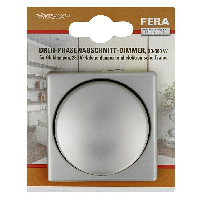Voltomat FERA Dimmer Elektronisch (Silber, 20 - 315 W, Edelstahl, Unterputz)
