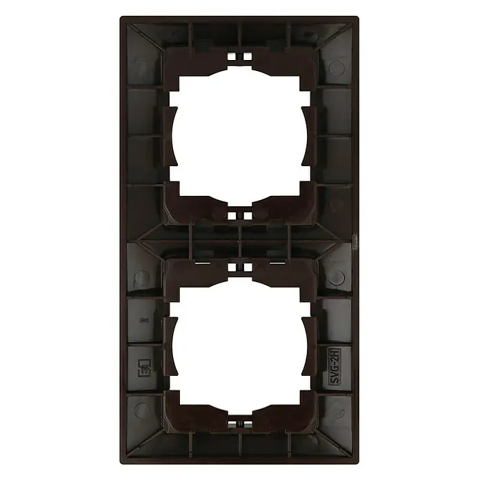 Voltomat DEA 100 Abdeckrahmen - Braun, 2-fach, Kunststoff, Horizontal - Dunkelbraune Doppel-Steckdosenabdeckung für den Innenbereich. Das robuste Design sorgt für eine sichere und stilvolle Installation in jedem Raum.