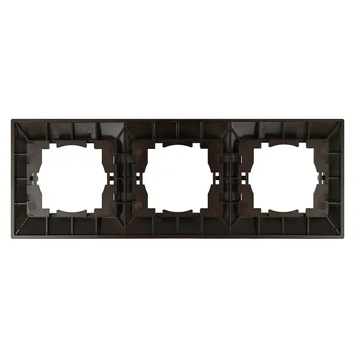 Voltomat DEA 100 Abdeckrahmen - Braun, 3-fach, Kunststoff, Horizontal - Drei-Fach-Rahmen, braun, zur stilvollen Anordnung von Schaltern und Steckdosen. Für die harmonische Integration in jeden Raum.