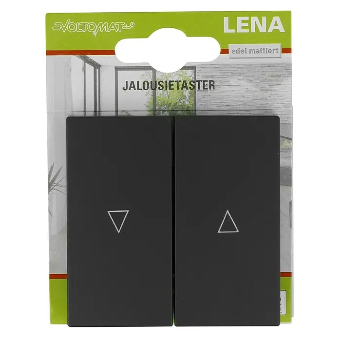 Voltomat Lena Jalousietaster - Anthrazit, Matt, Unterputzmontage, 10 A - Lena Jalousietaster in edel mattiertem Design zur Steuerung von Jalousien. Praktisch und stilvoll für jedes moderne Zuhause.