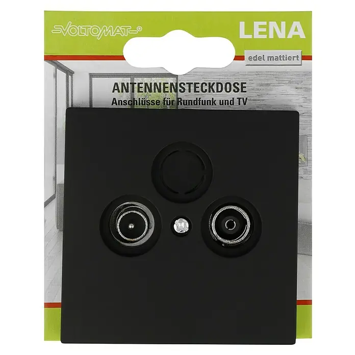 Voltomat Lena Antennendose - Anthrazit, 2-fach - Antennensteckdose von VOLTOMAT/LENA in edlem, mattem Design. Anschlüsse für Rundfunk und TV-Geräte für optimalen Empfang.