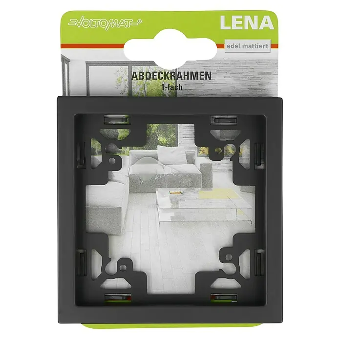 Voltomat Lena Abdeckrahmen - Anthrazit, 1-fach, Kunststoff - Abdeckrahmen von LENA, edel mattiert, 1-fach. Der Rahmen präsentiert sich in elegantem Design für stilvolle Schalterabdeckungen.