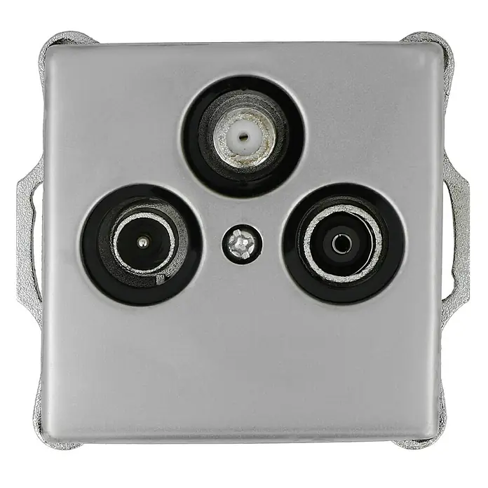Voltomat FERA Antennendose - 3-fach - Anschlussdose mit Koaxial-, Gleichstrom- und F-Stecker. Ideal für TV, Radio und Satellitenempfang mit robustem Gehäuse.