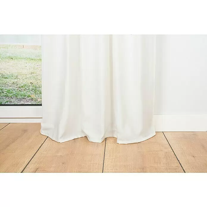 Schlaufenschal Leinen-Look - B x H: 135 x 300 cm, 100 % Polyester, Weiß - Detailaufnahme